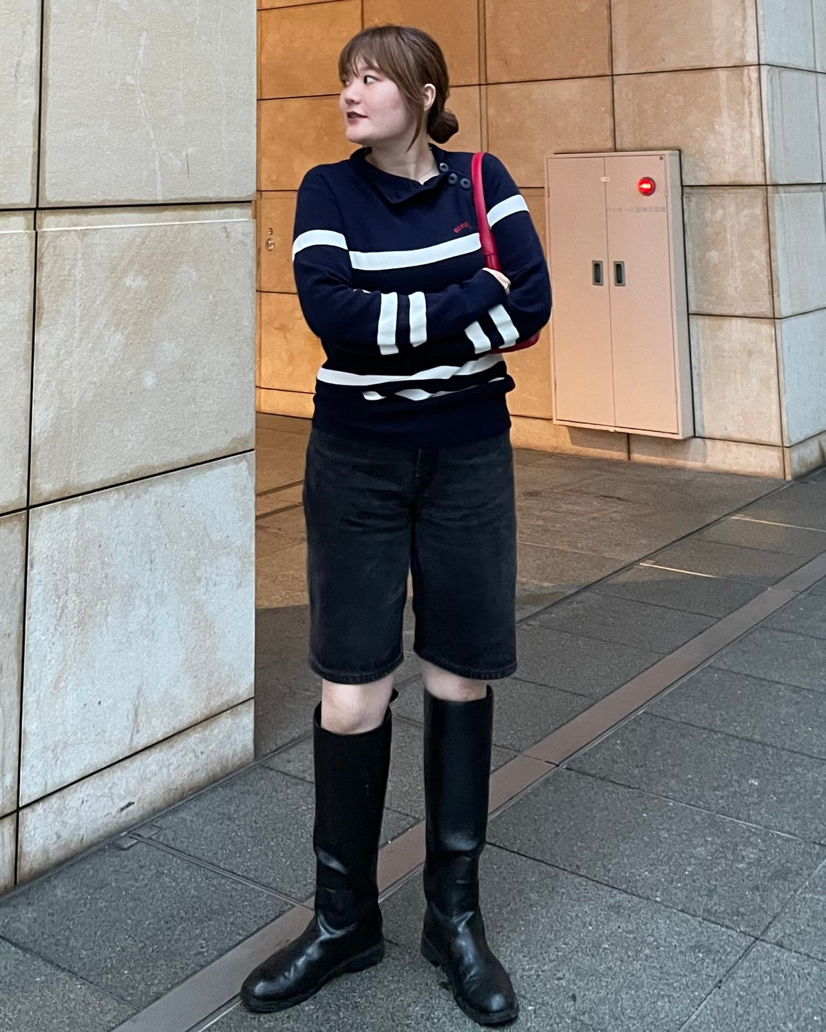 BONNIE BORDER KNIT/166cm/着用サイズF