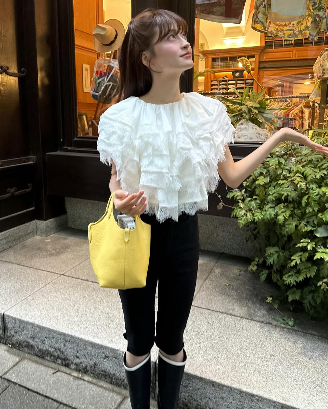 COLENNE CAMI TOP/158cm/Wearing size F｜Bibiy