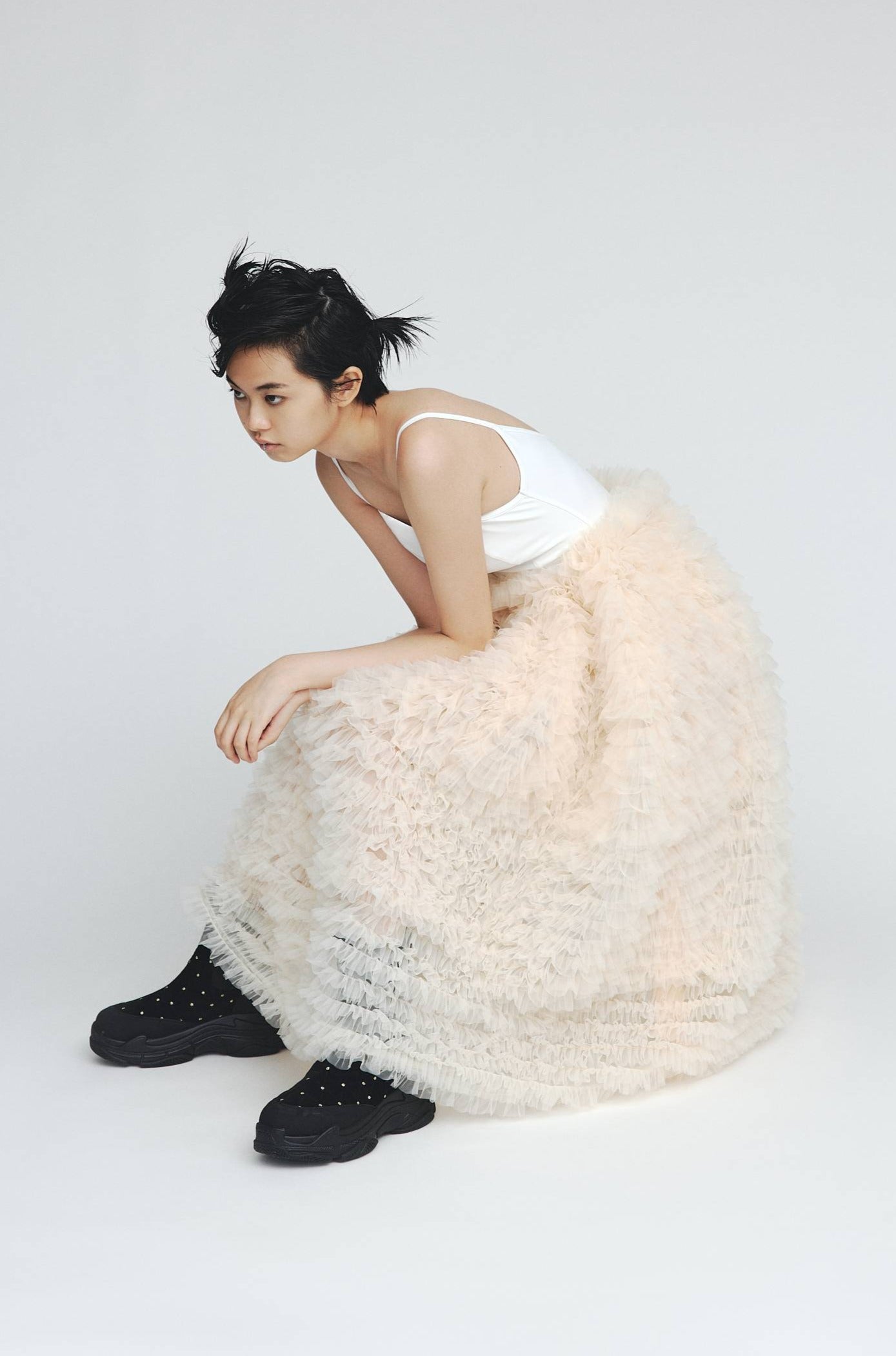 24AW Bibiy. ビビィ 24AW CELESTINE DRESS ホルターネック フリンジ 