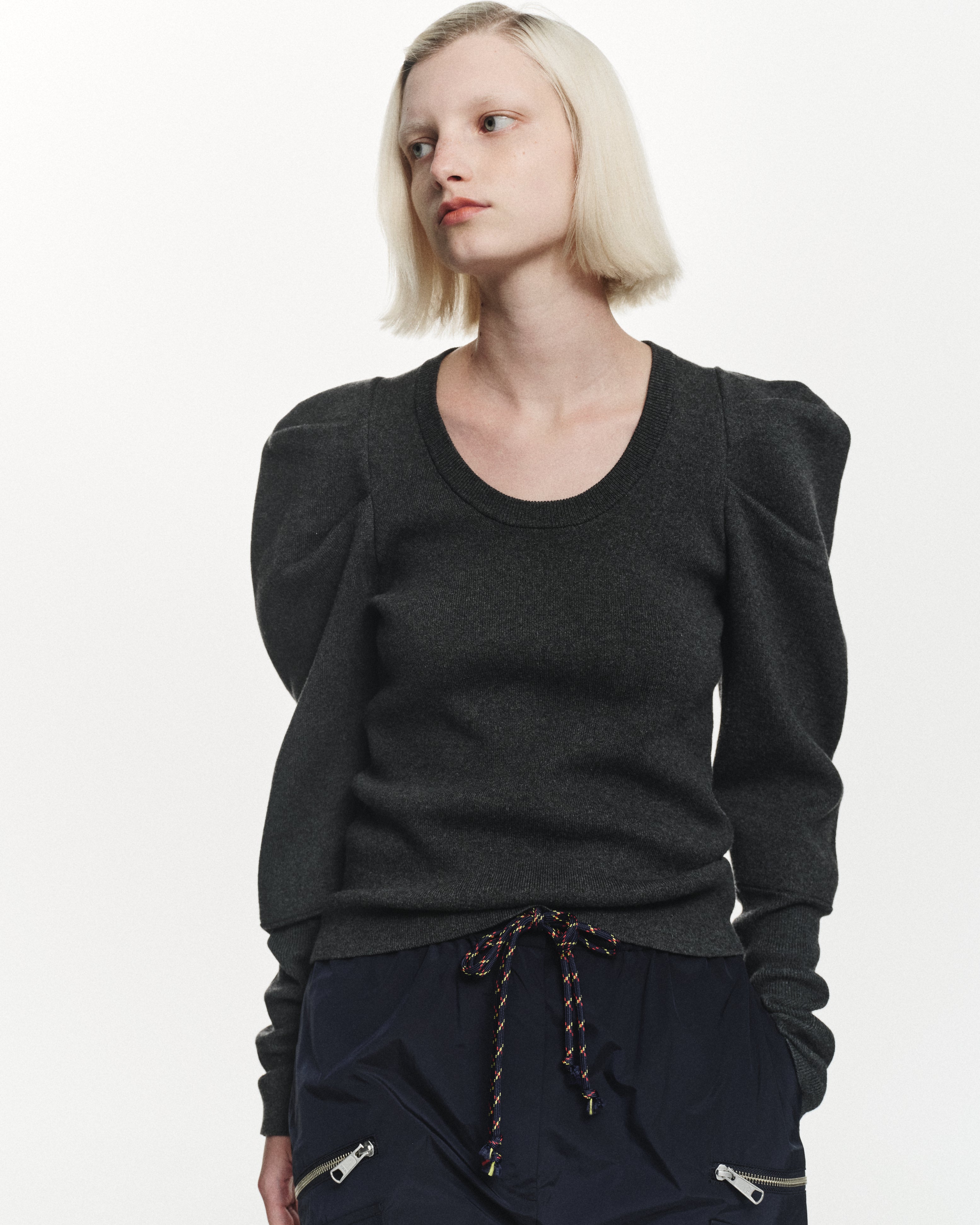 BIBIY. MADE | EFFIE PUFF KNIT GRAY｜Bibiy.