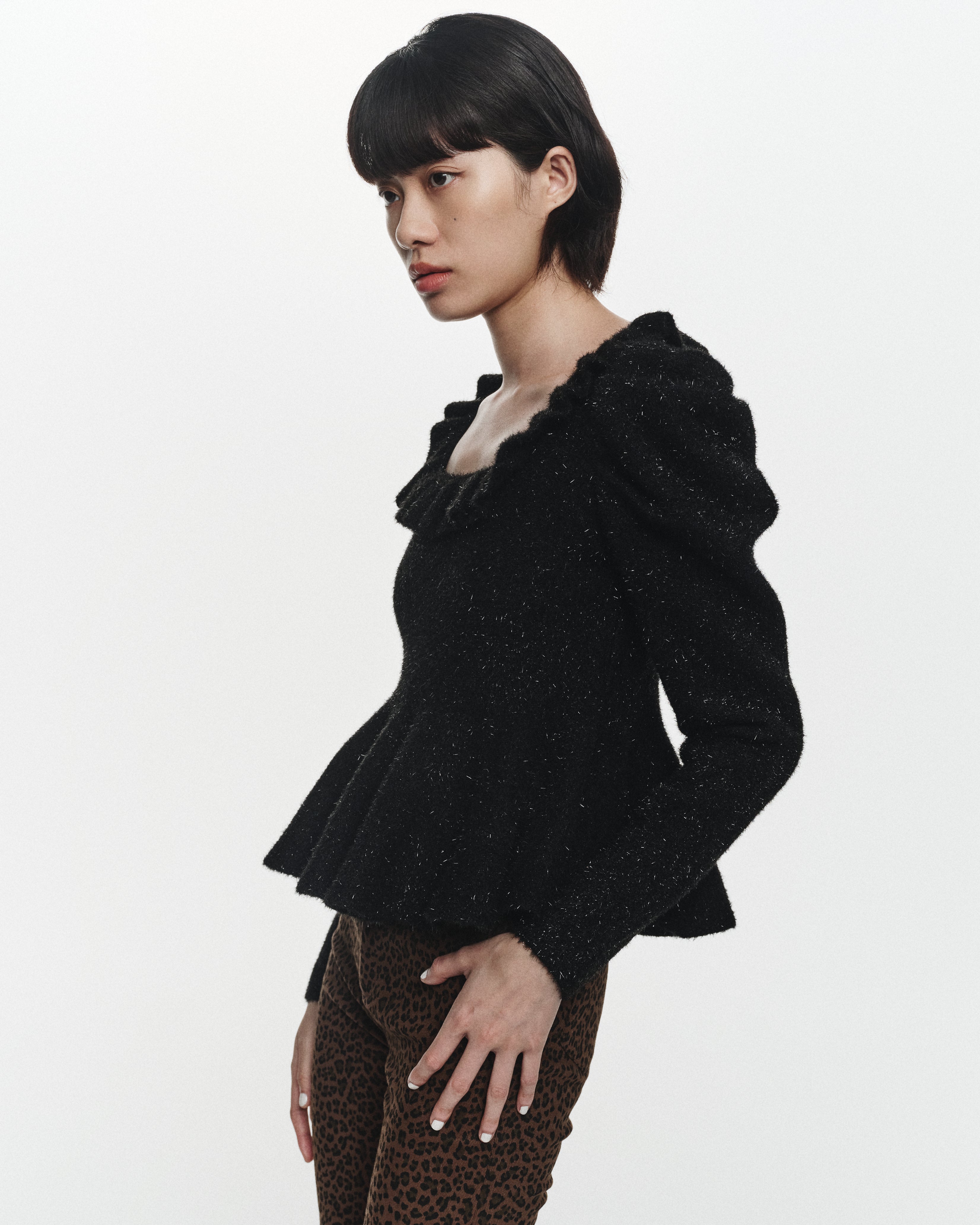 Bibiy ROSIE SHIRT KNIT NAVY ネイビー　襟付きニット KNIT｜Bibiy.