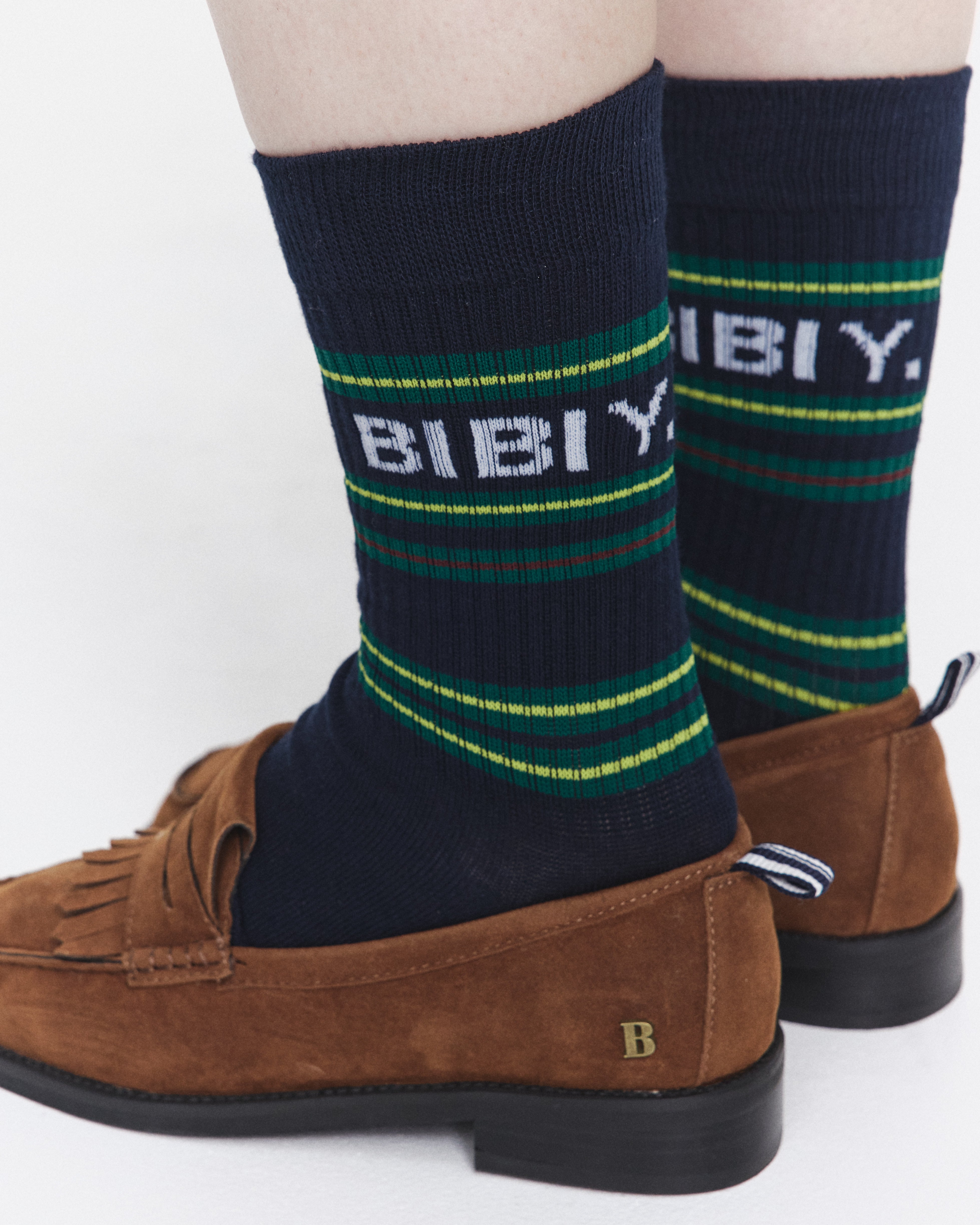 bibiy. ビビィ B. BIJOU LONG SOCKS BIBIY. MADE | B. BIJOU SOCKS BROWN｜Bibiy.