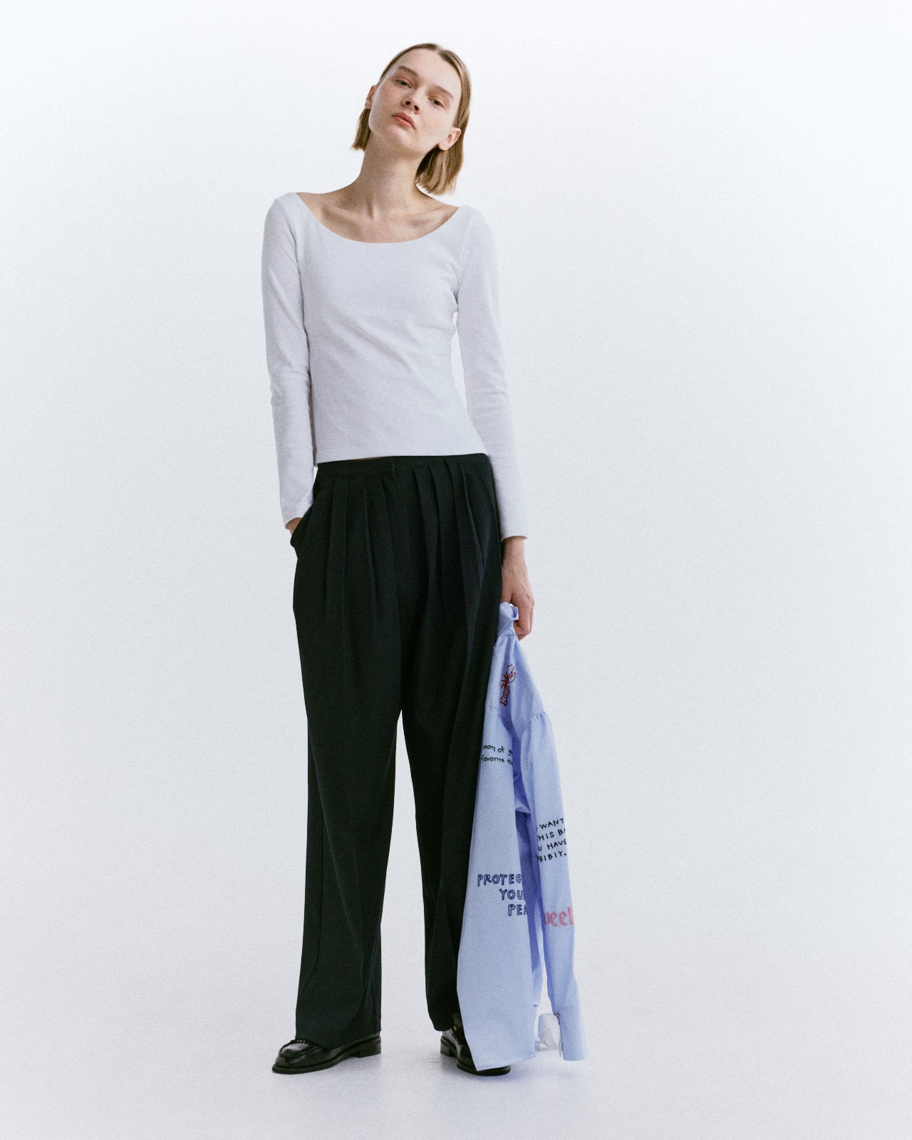 Bibiy bibiy ホワイト スウェット トップス x Bibi Sweater White | Organic Cotton | Nom Originals