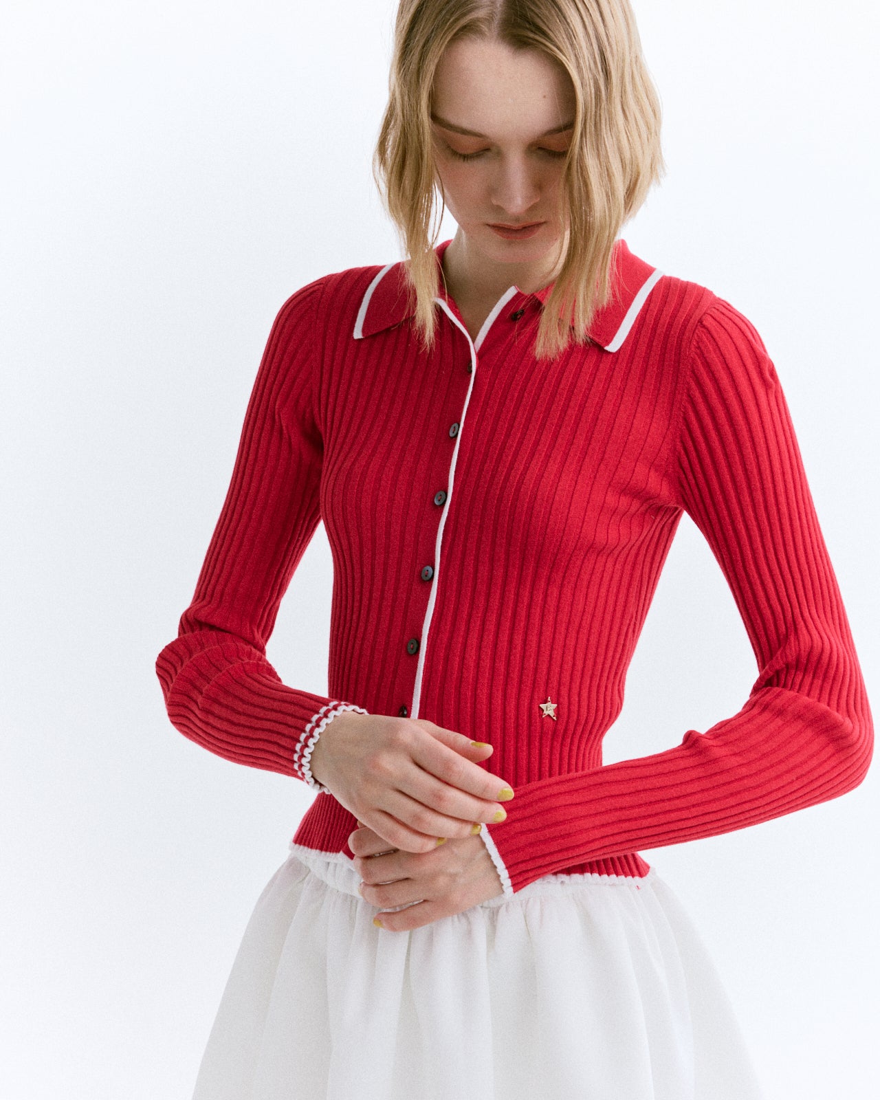 BIBIY. MADE | ANITA STAR CARDIGAN RED｜Bibiy.