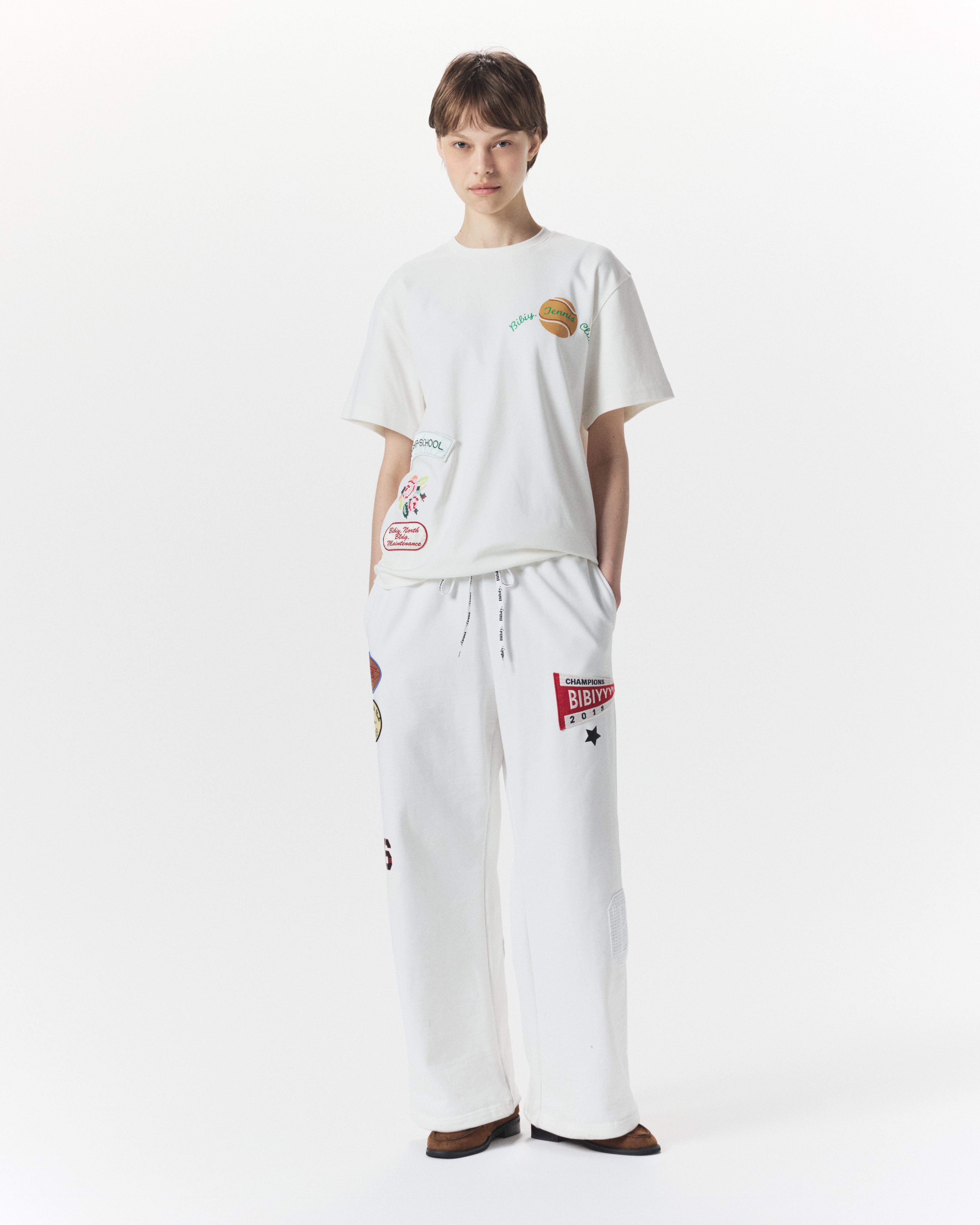 BIBIY. MADE | B. TENNIS CLUB SWEATPANTS WHITE｜Bibiy.