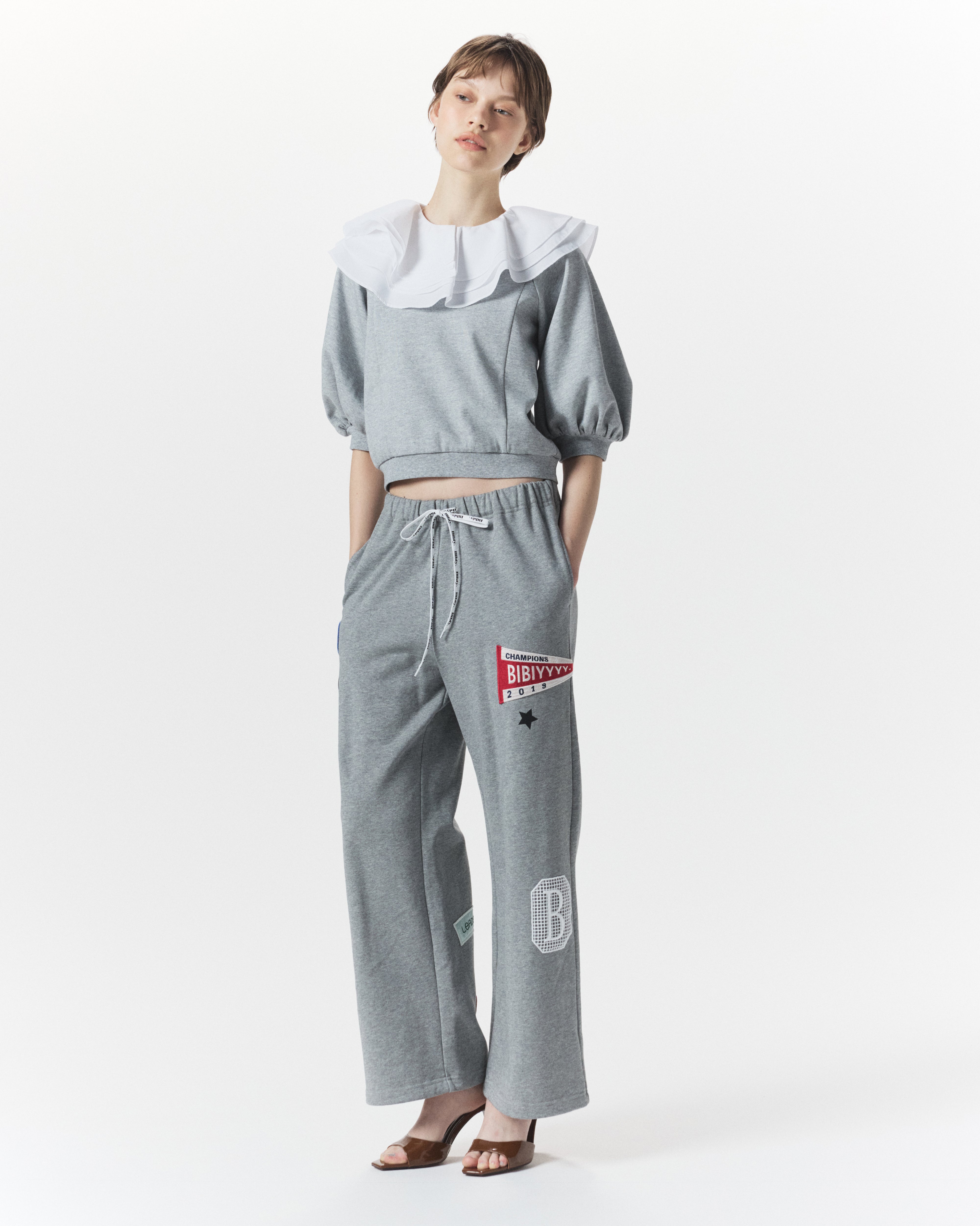 BIBIY. MADE | PEONY COLLAT TOP GRAY｜Bibiy.