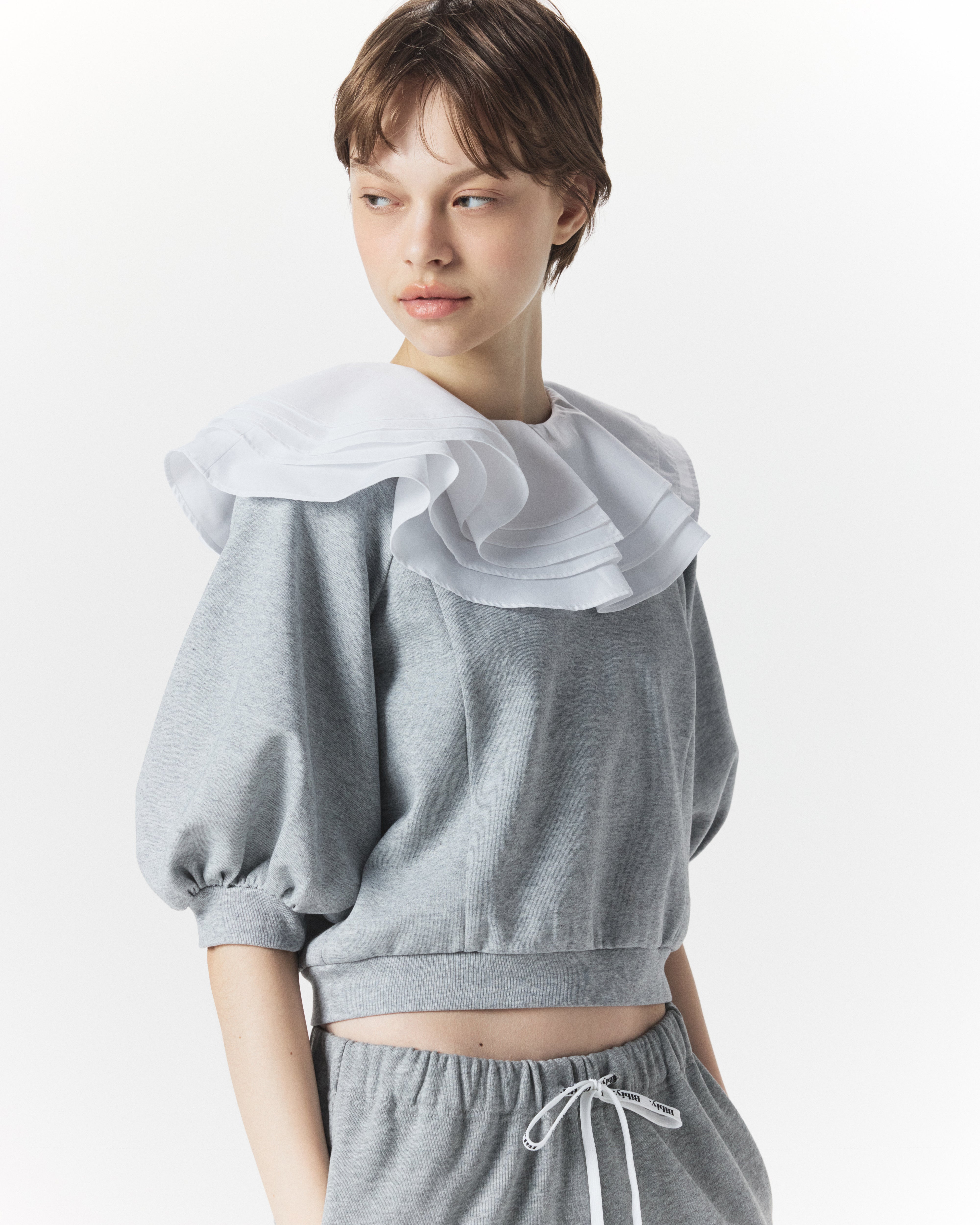 BIBIY. MADE | PEONY COLLAT TOP GRAY｜Bibiy.