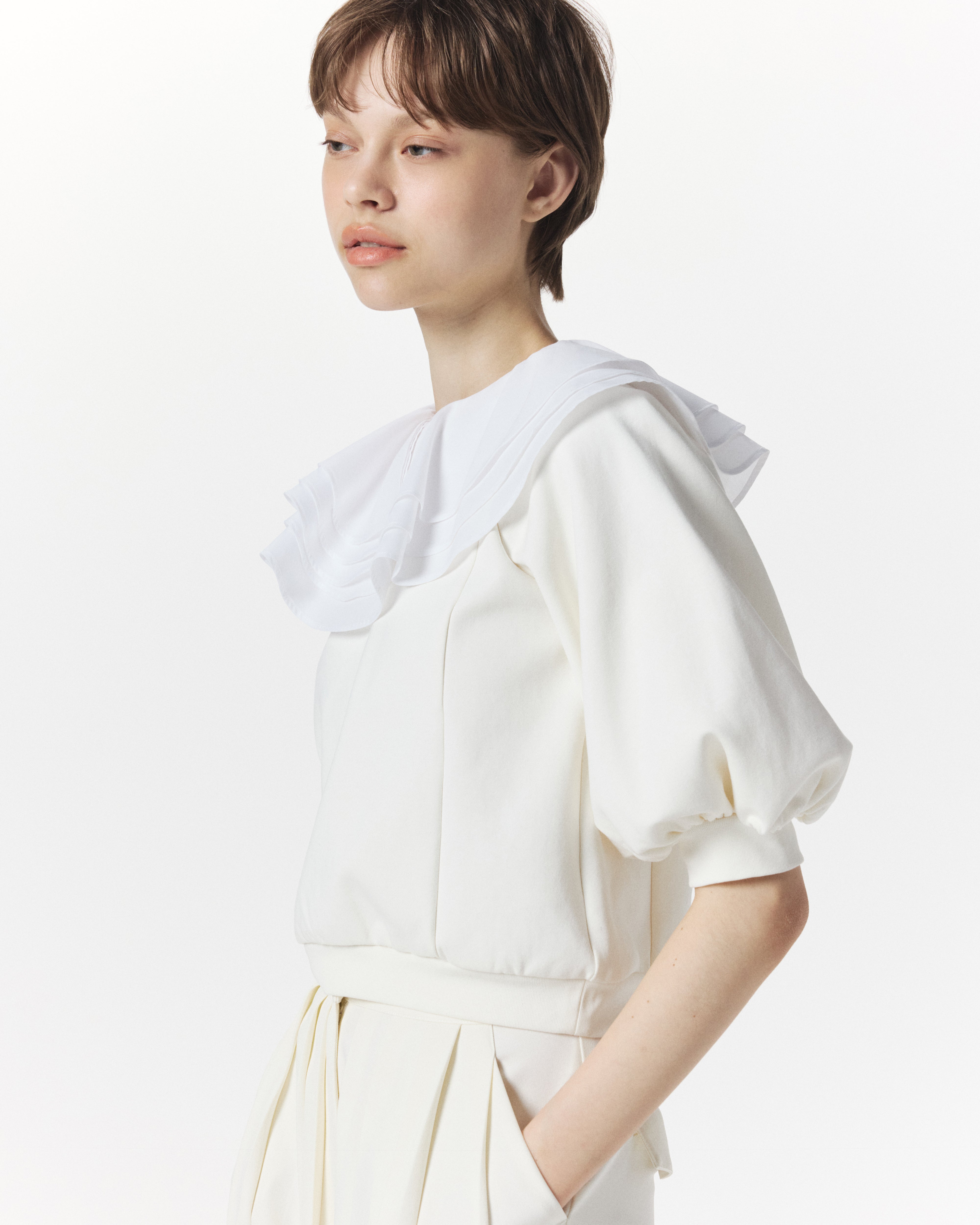 トップス bibiy PEONY COLLAR TOP BIBIY. MADE | PEONY COLLAT TOP GRAY｜Bibiy.