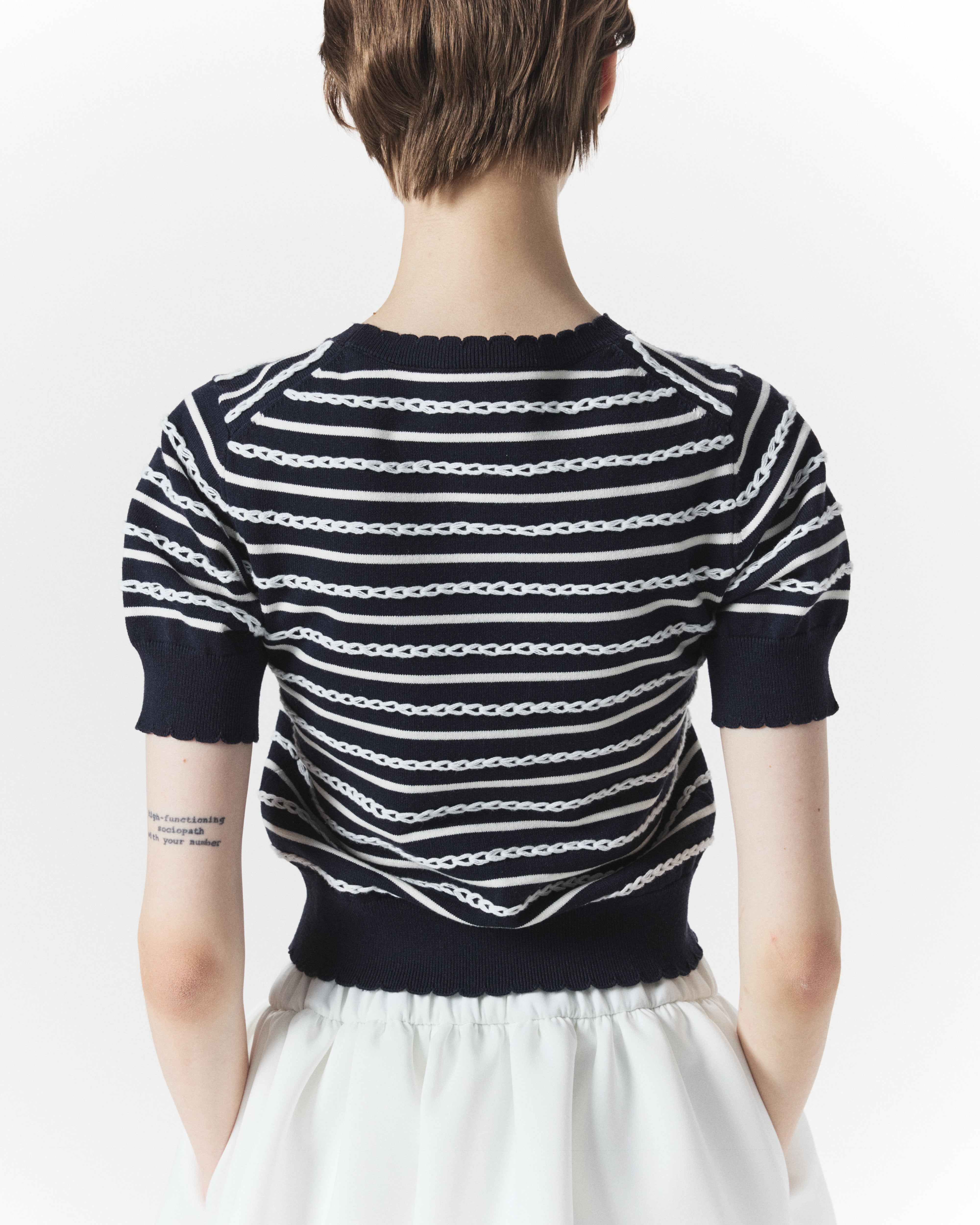 BIBIY. MADE | B. BORDER LOCK KNIT NAVY｜Bibiy.