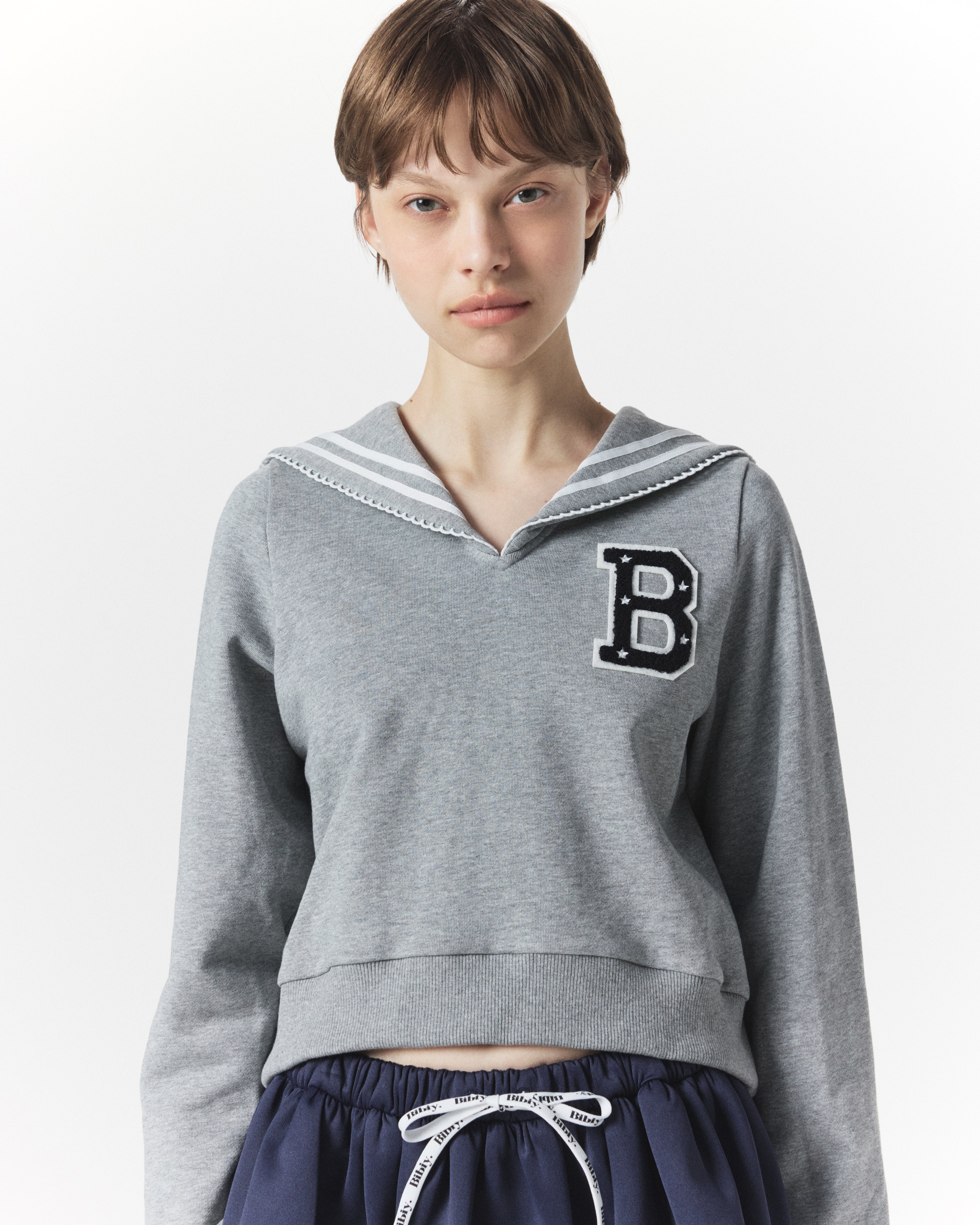 トップス bibiy. B. MARINER SWEATSHIRT BIBIY. MADE | B. MARINER SWEATSHIRT GRAY｜Bibiy.