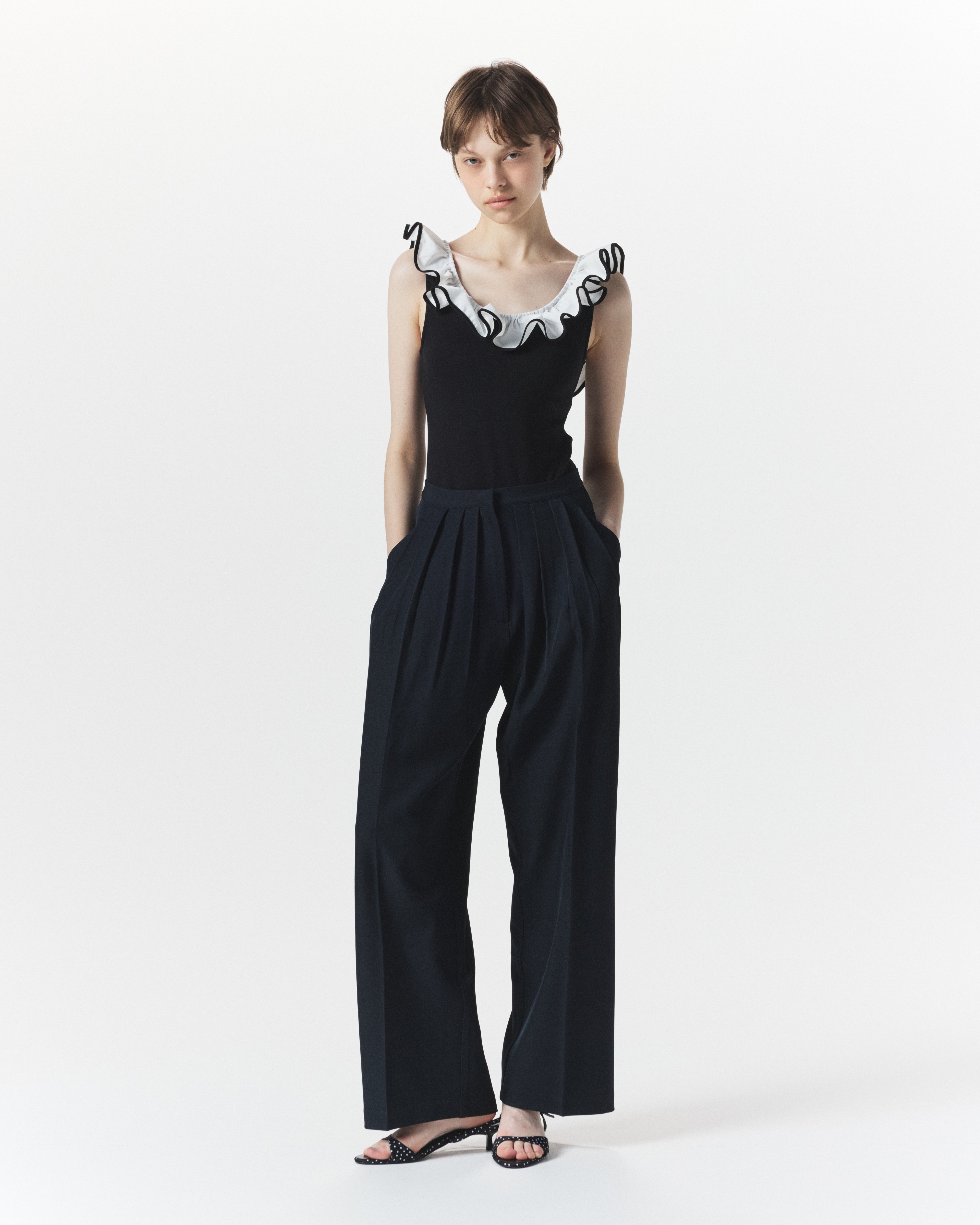 BIBIY. MADE | DIANA SUMMER SLACKS NAVY｜Bibiy.