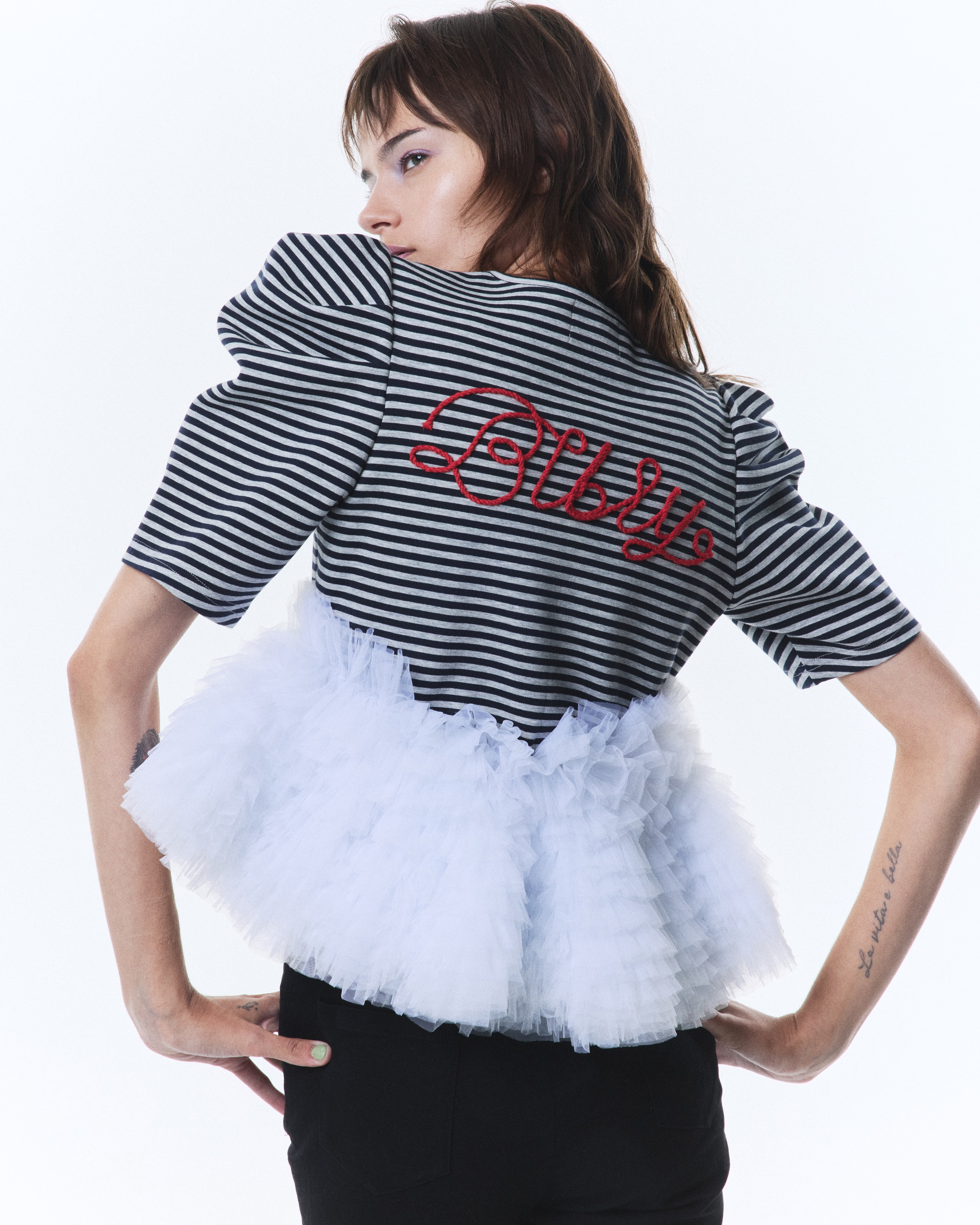 BIBIY. MADE | FRANCINE TULLE TEE GRAY｜Bibiy.