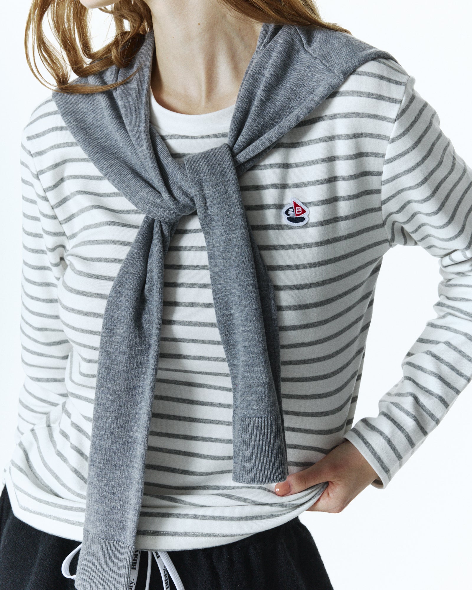BIBIY. MADE | AMÉLIE SAILOR TOP GRAY｜Bibiy.