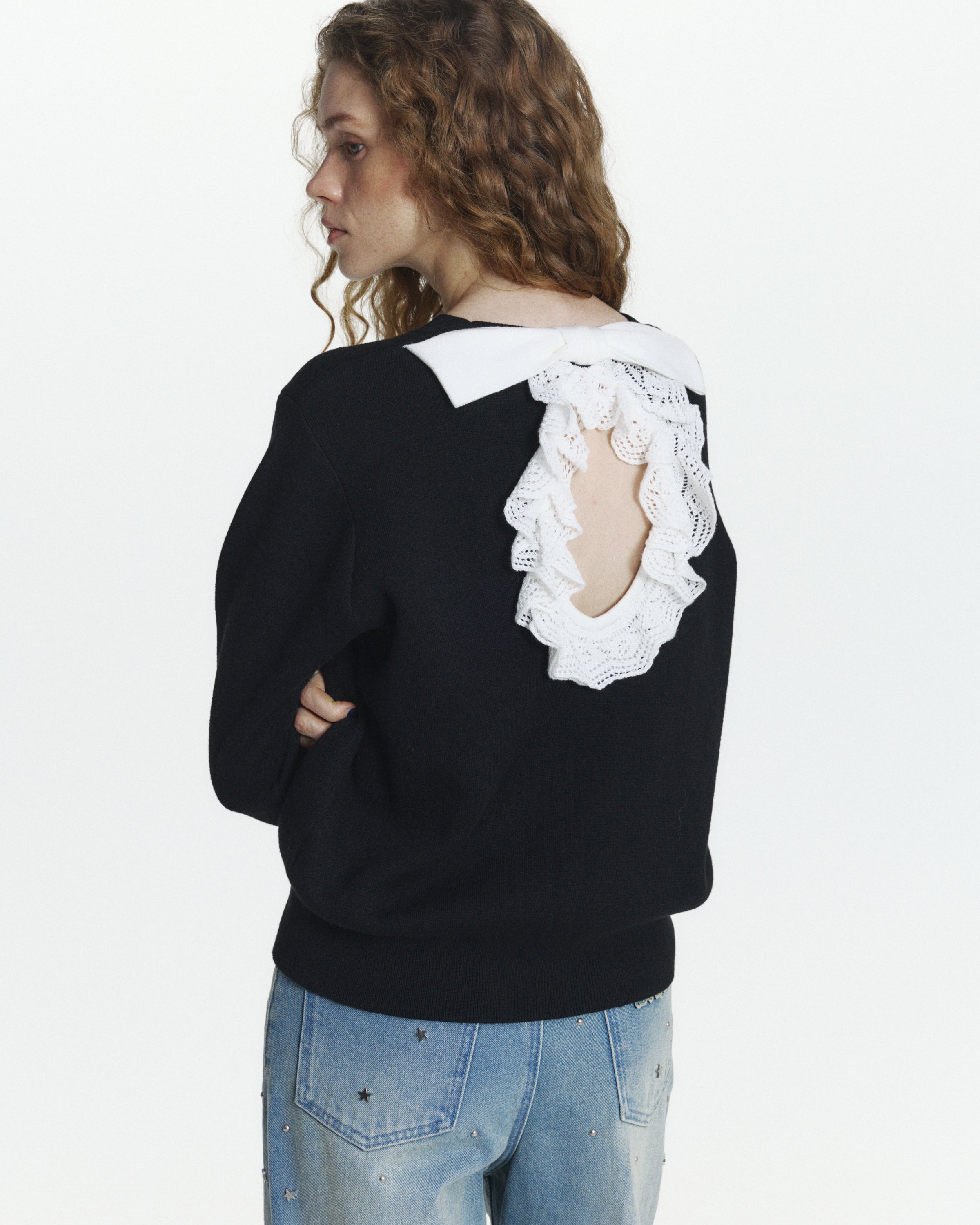 BIBIY. MADE | BIBIY. RIBBON OPEN KNIT BLACK｜Bibiy.