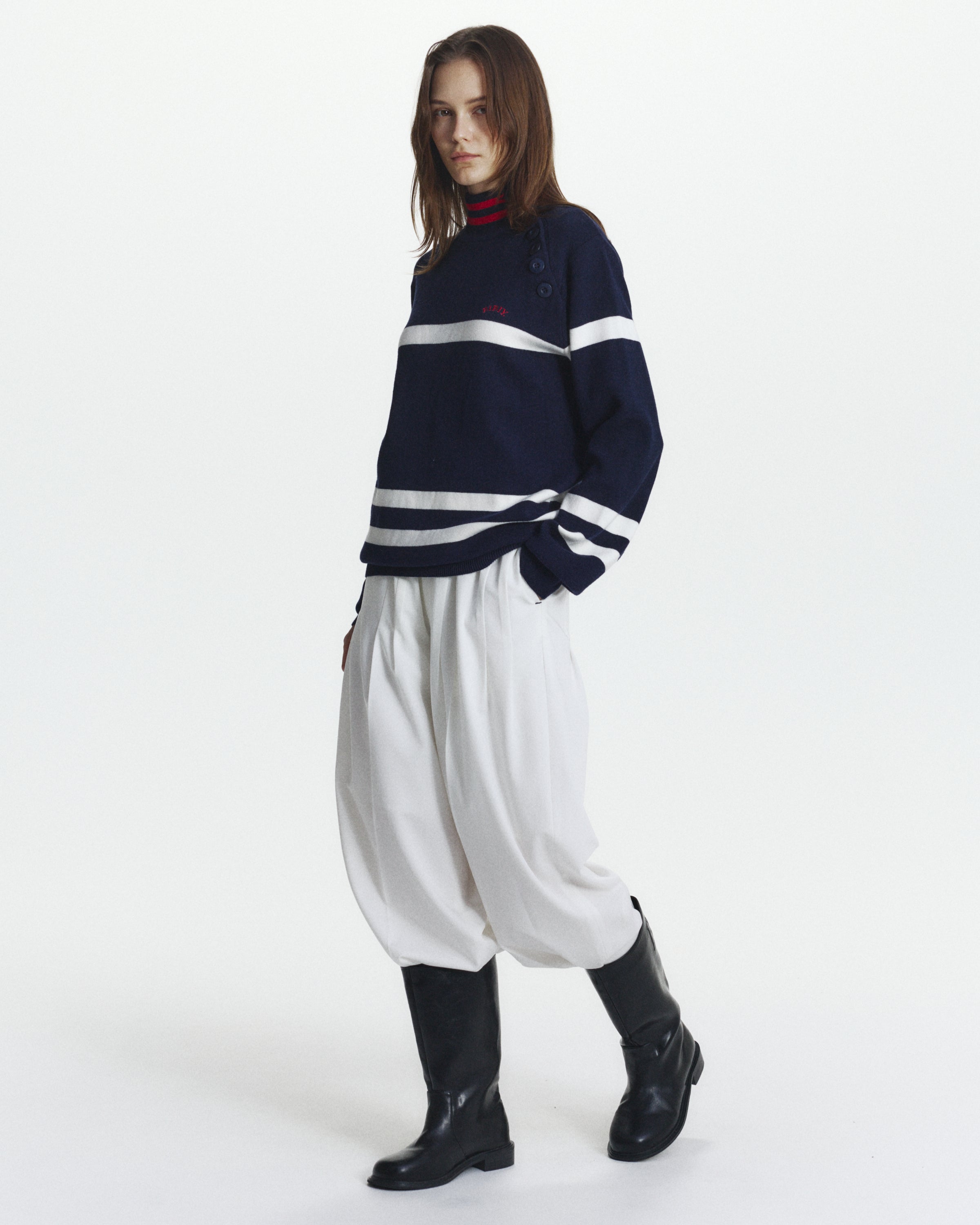 BIBIY. MADE | BONNIE BORDER KNIT｜TOPS｜Bibiy.