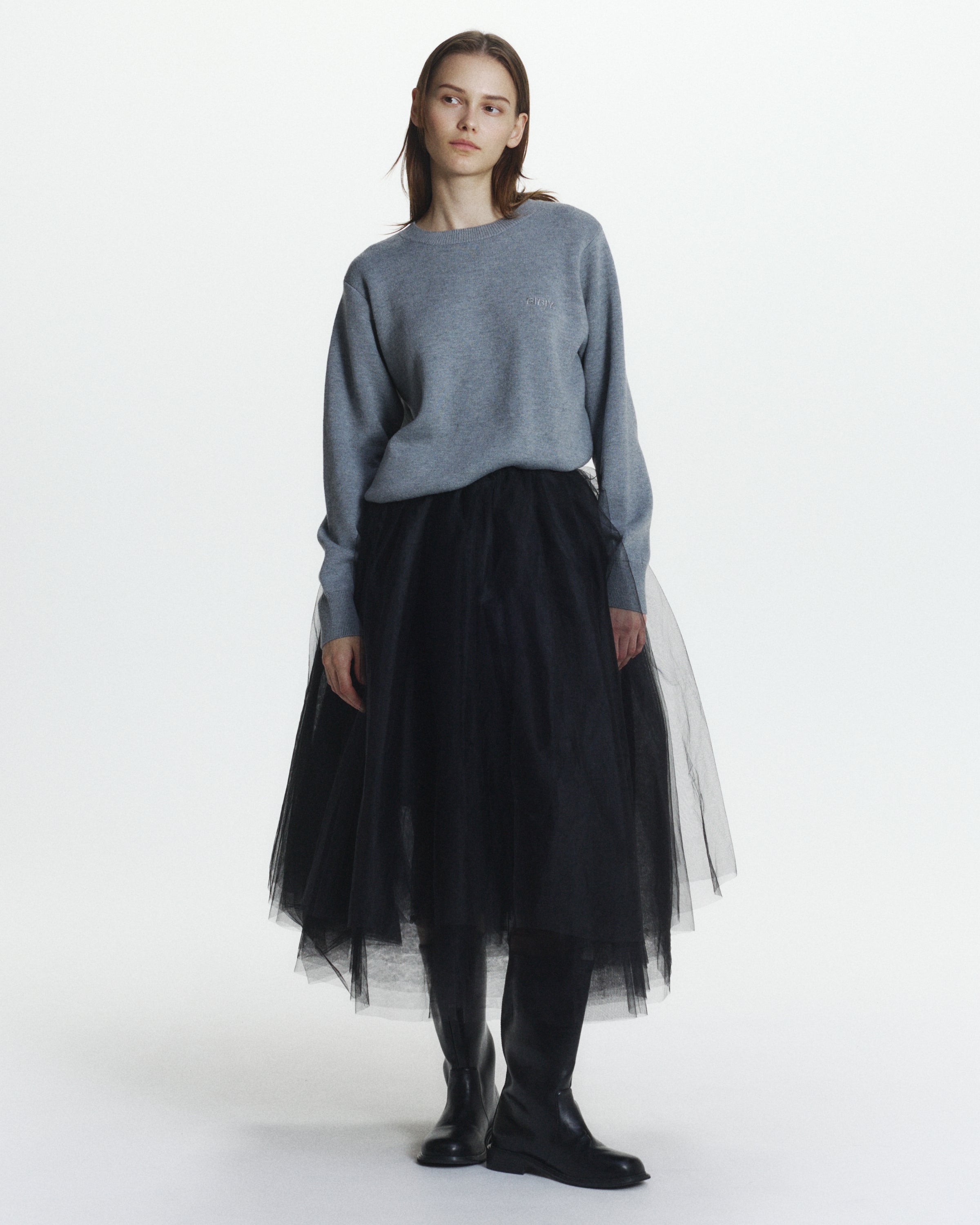 BIBIY. MADE | BIBIY. RIBBON OPEN KNIT GRAY｜Bibiy.