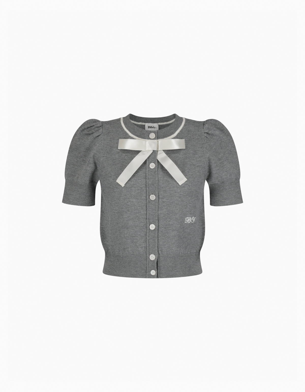 BIBIY. MADE | LILY RIBBON CARDIGAN GRAY｜Bibiy