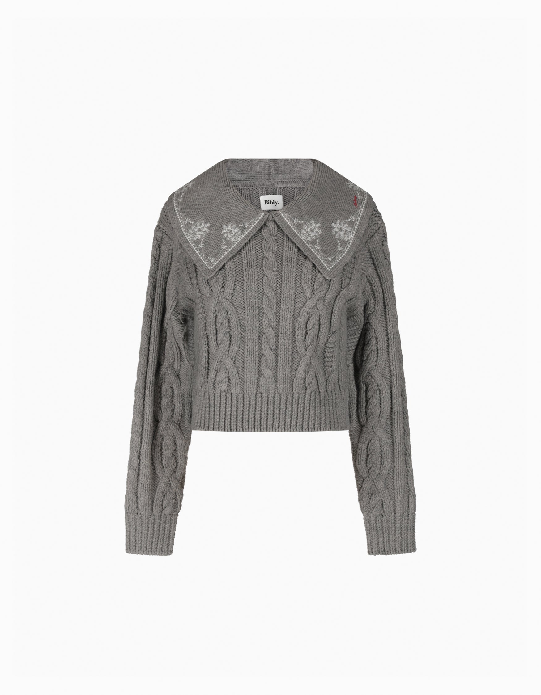 BIBIY. MADE | GARDENIA COLLAR KNIT GRAY｜KNIT｜Bibiy.