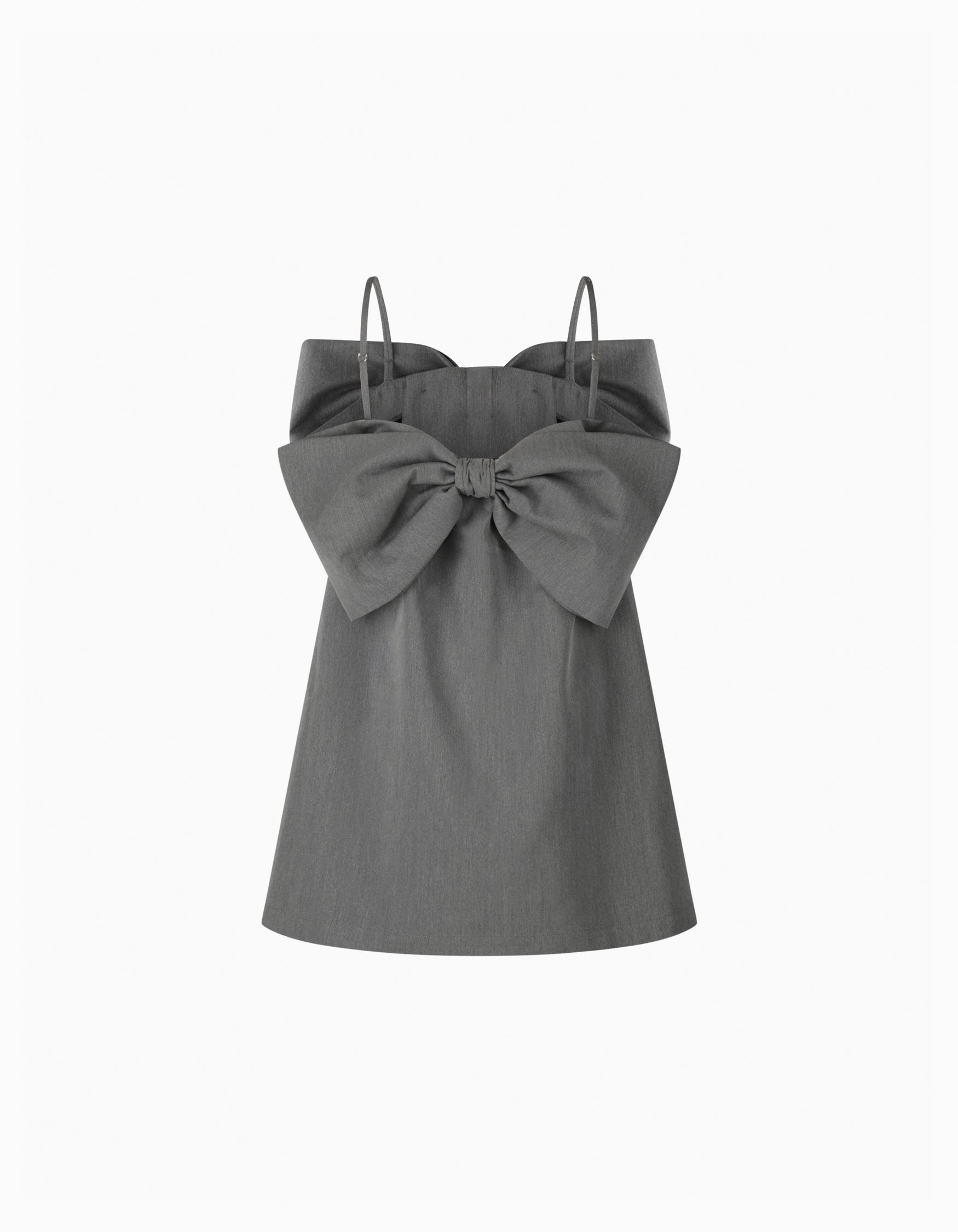 BIBIY. MADE | MONIQUE RIBBON MINI DRESS GRAY｜DRESSES｜Bibiy.