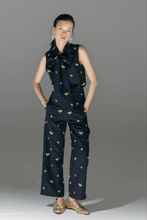 B. FLOWER RIBBON BLOUSE