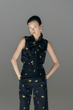 B. FLOWER RIBBON BLOUSE