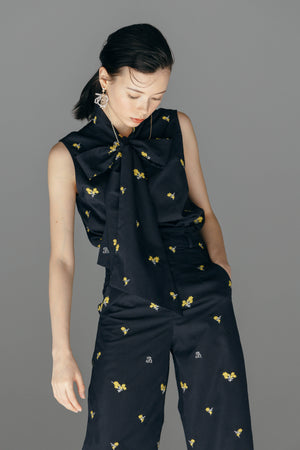 B. FLOWER RIBBON BLOUSE
