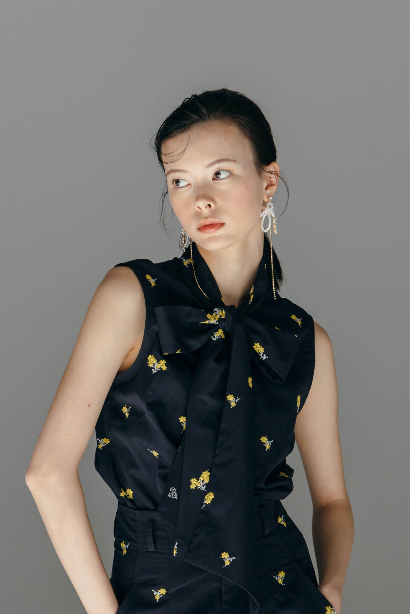 B. FLOWER RIBBON BLOUSE