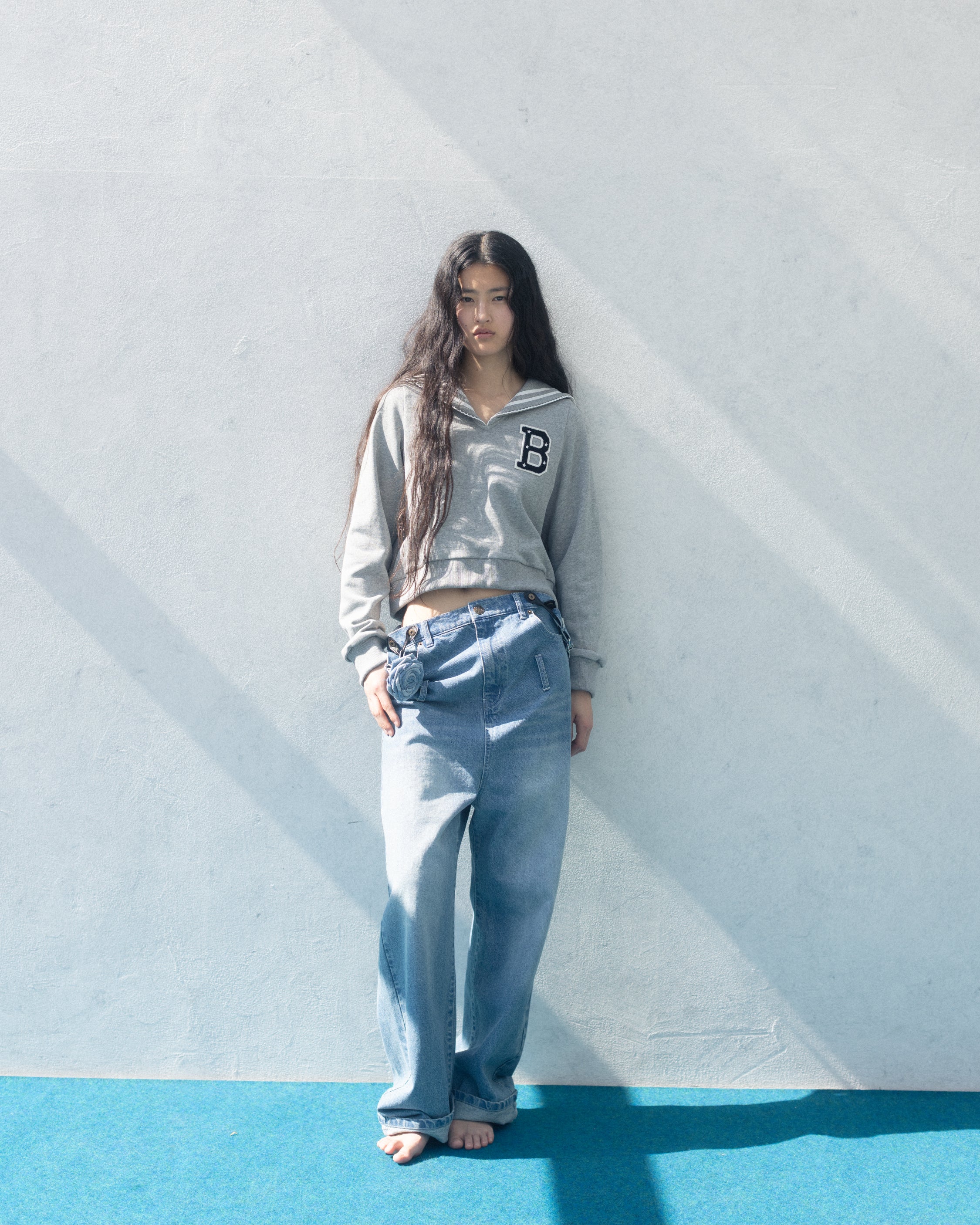 Bibiy. B. MARINER SWEATSHIRT m♡ BIBIY. MADE | B. MARINER SWEATSHIRT GRAY｜Bibiy.