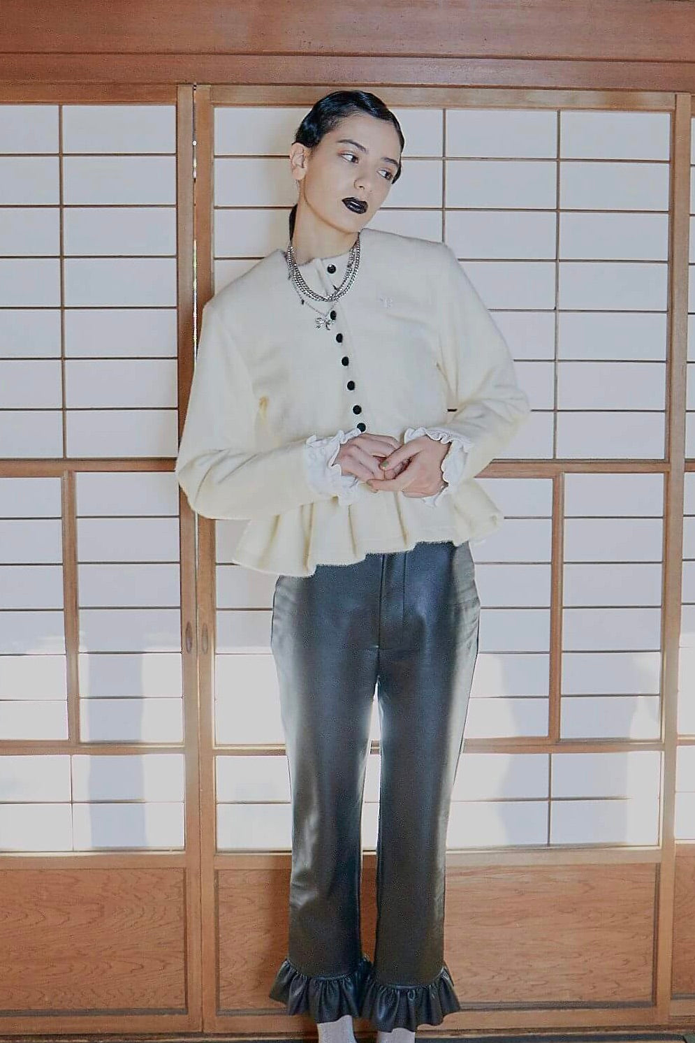 "B" CAMEL PEPURAMU CARDIGAN