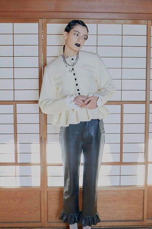"B" CAMEL PEPURAMU CARDIGAN
