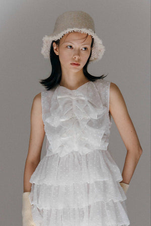 SARA RUFFLED MIDI  DRESS