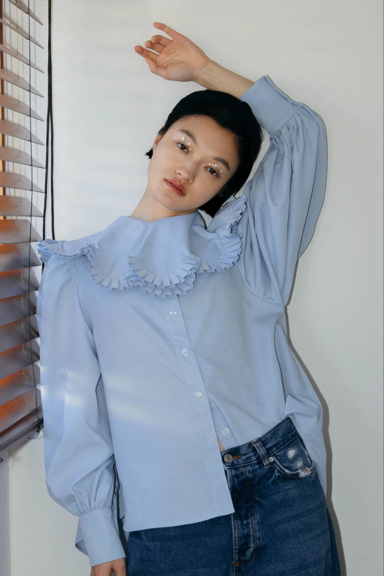 Bibiy♡babyblue pepuramu blouse